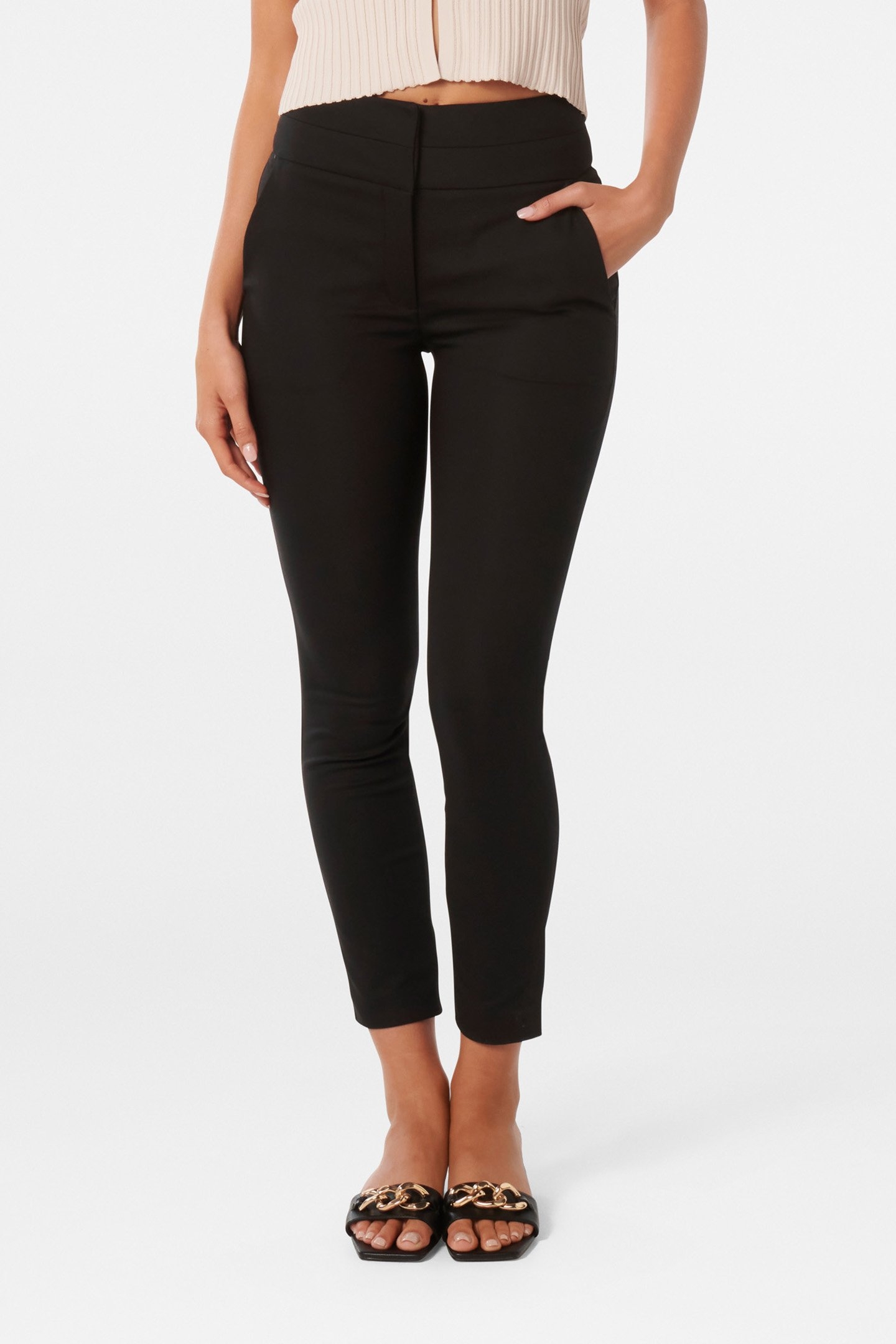GEORGIA HIGH WAIST FULL LENGTH PANTS BLACK 1