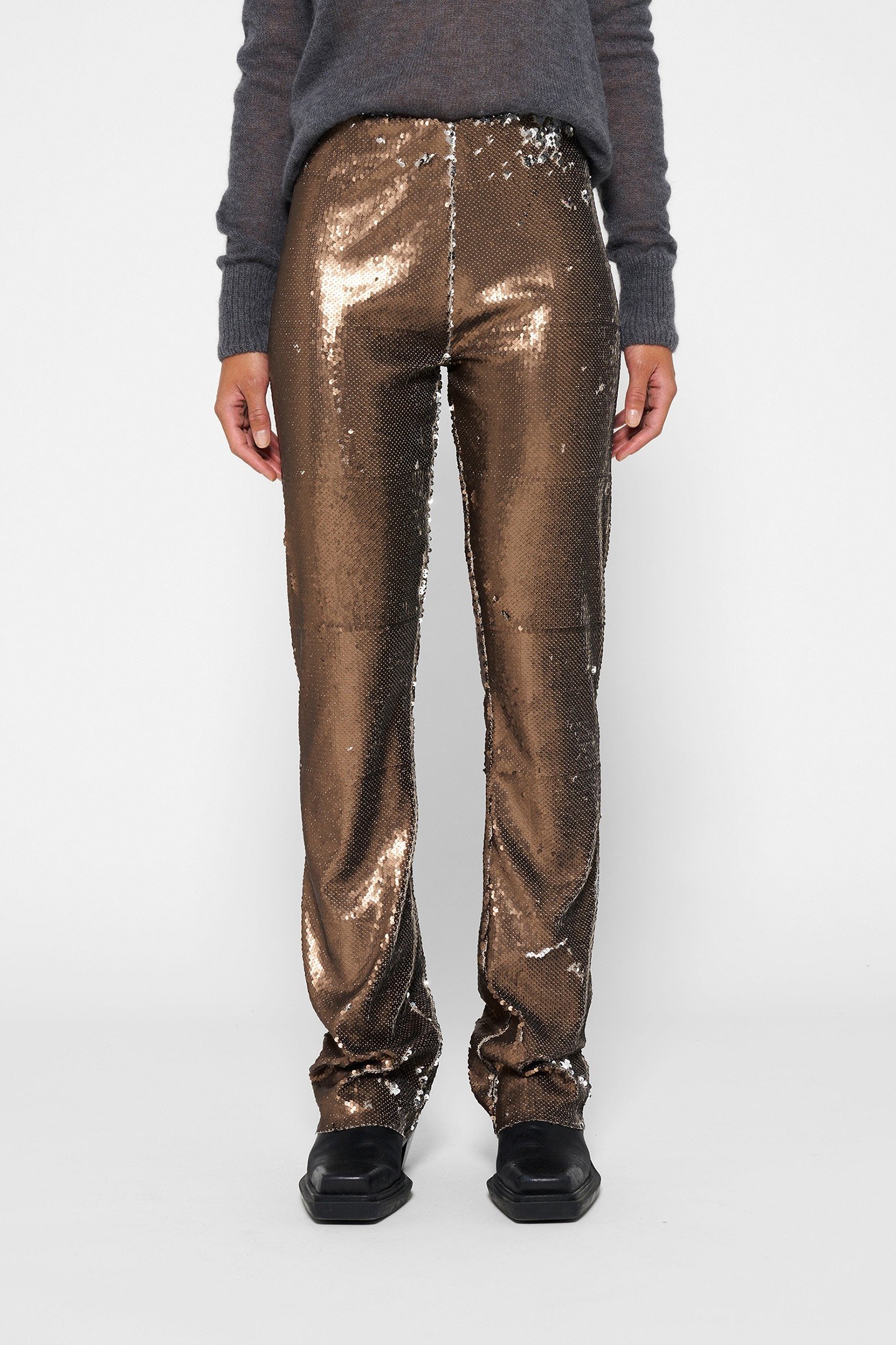 PANTS SEQUINS WARM TAUPE 1