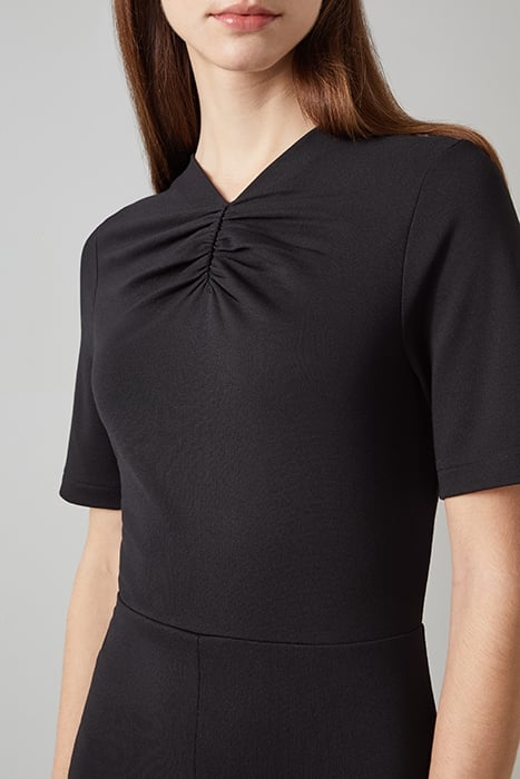 LILA TUCK MIDI DRESS BLACK 5