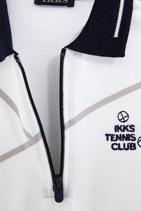 BOY'S WHITE HONEYCOMB POLO SHIRT WITH ZIP COLLAR 4