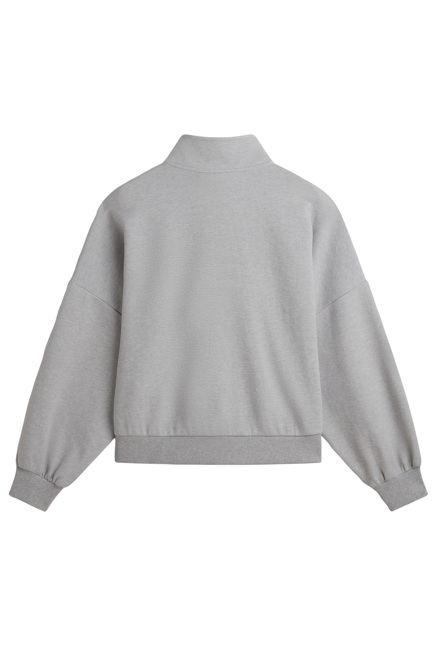 ELEVATED DOUBLE KNIT LOOSE MOCK NECK CEMENT HEATHER 5