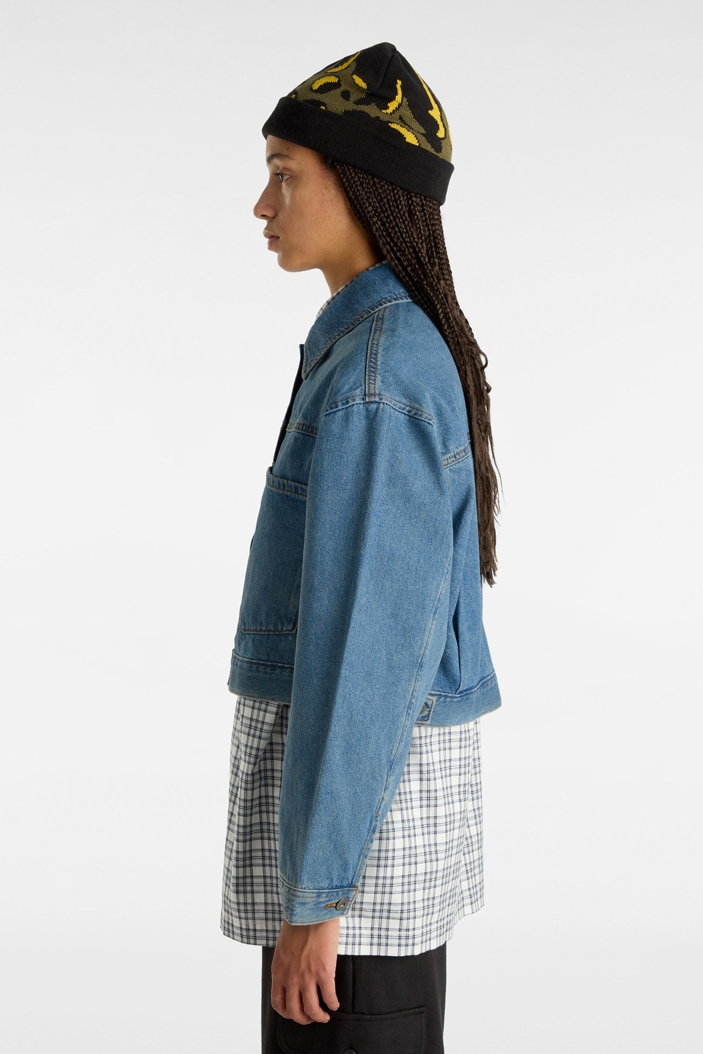 RAYNES DENIM CROP JACKET STONE WASH 6