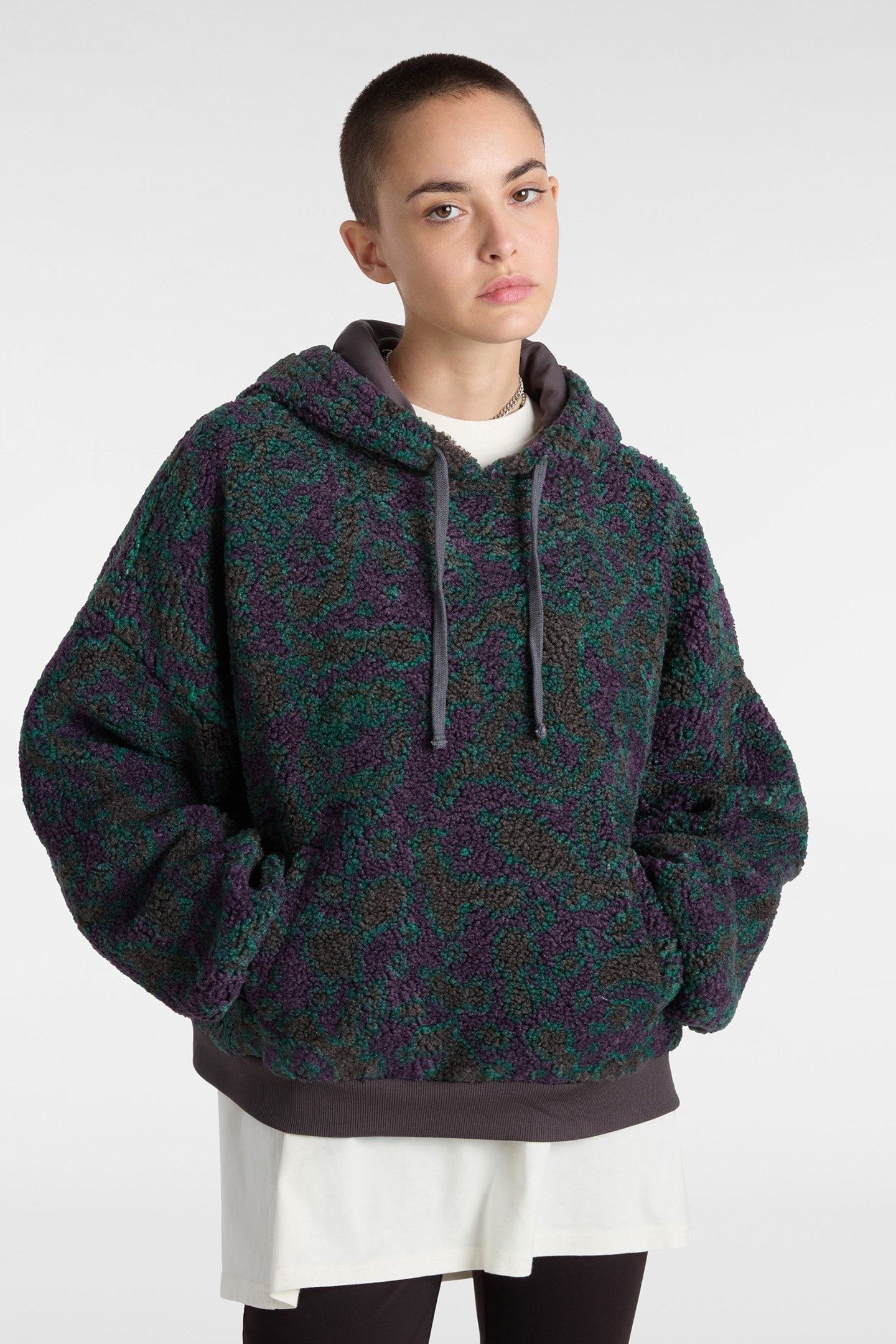 COLLETT BOUCLE LOOSE HOODIE ASPHALT 1