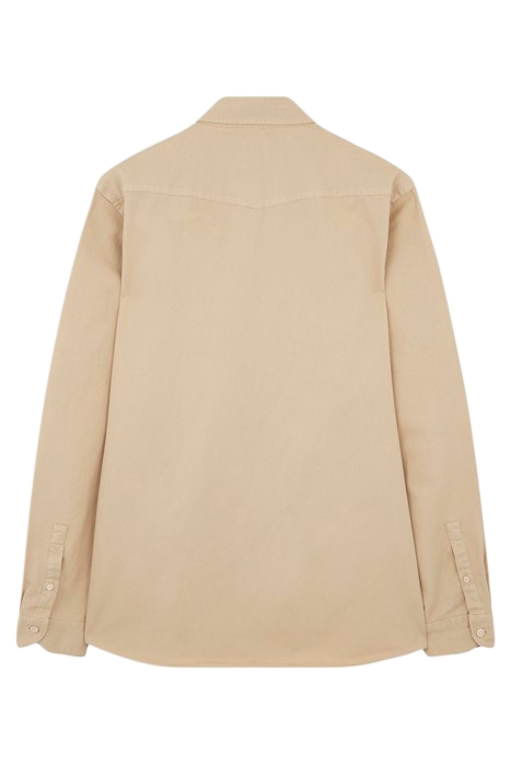 MENS SHIRT LS WESTERN REG FIT LIGHT BEIGE 2