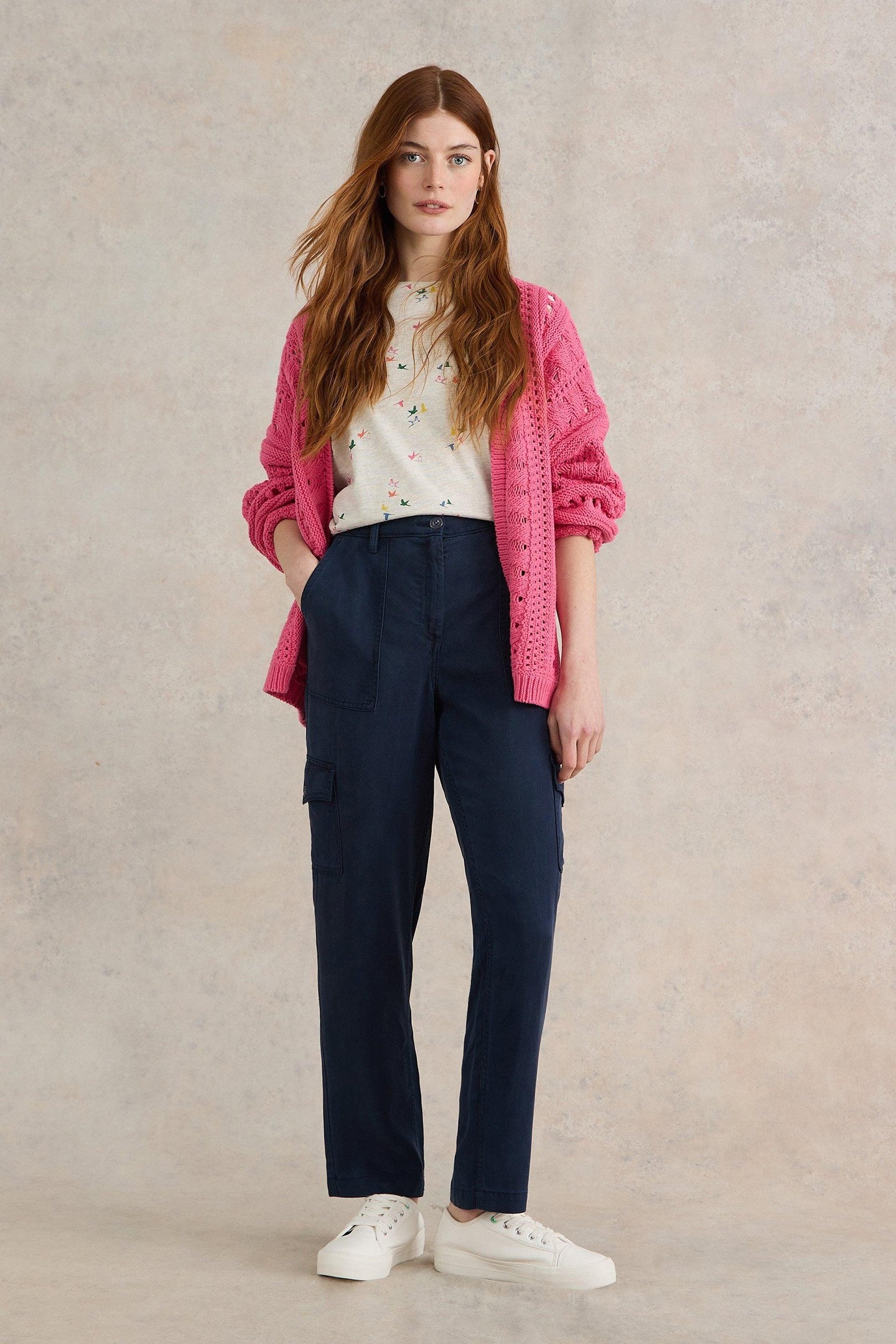 ARLO TENCEL CARGO TROUSER DARK NAVY 1