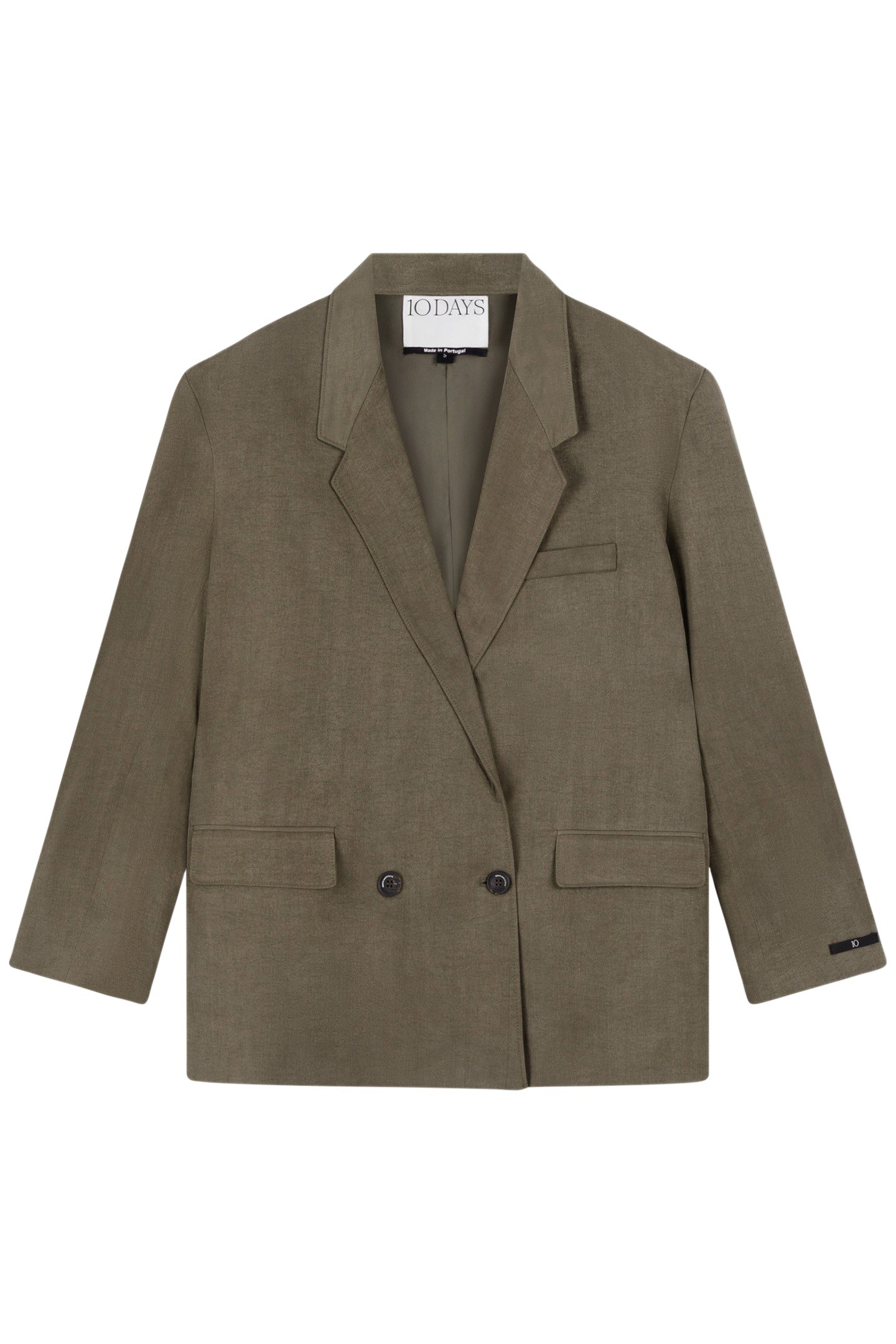 STATEMENT SHOULDER BLAZER DARK MOSS 3