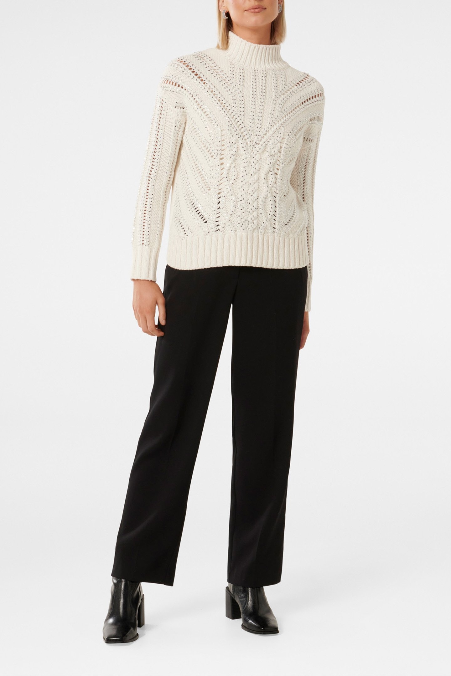 ELIZA EMBELLISHED KNITTED JUMPER CREAM 3