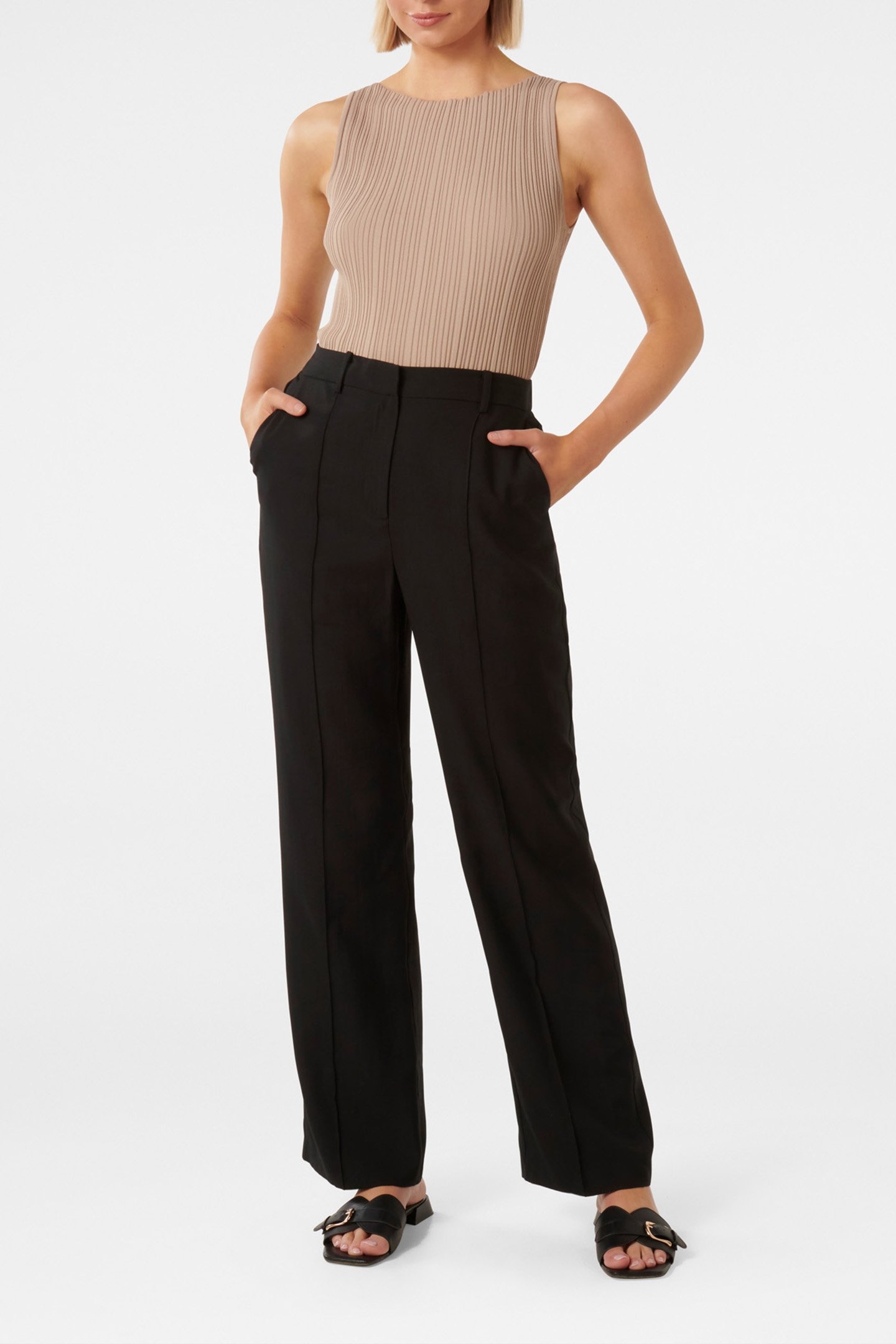 ROBYN RELAXED STRAIGHT LEG PANTS BLACK 3
