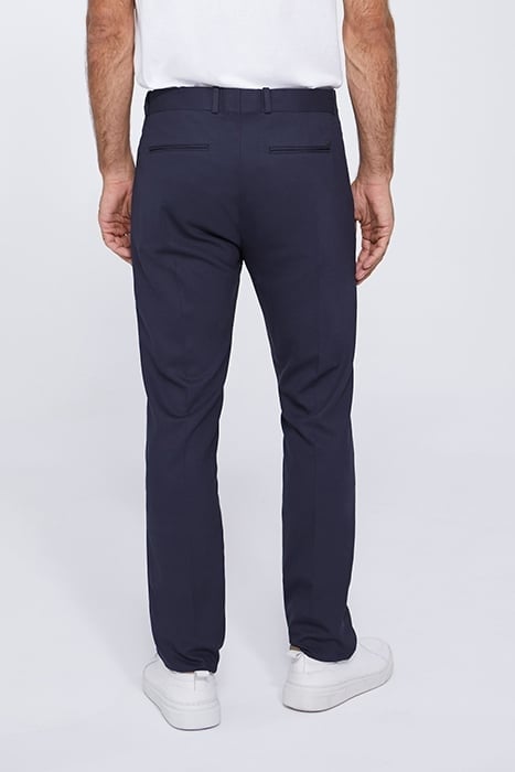 NAVY SEERSUCKER SLIM SUIT TROUSERS 2