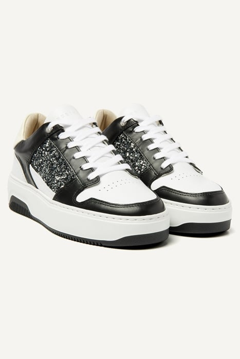BASKET COURT (L) WHITE-BLACK COMBI GLITTER 2
