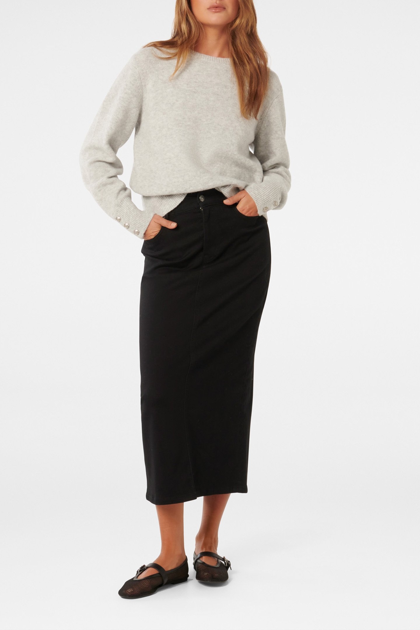 NATALIE DENIM SKIRT BLACK 3