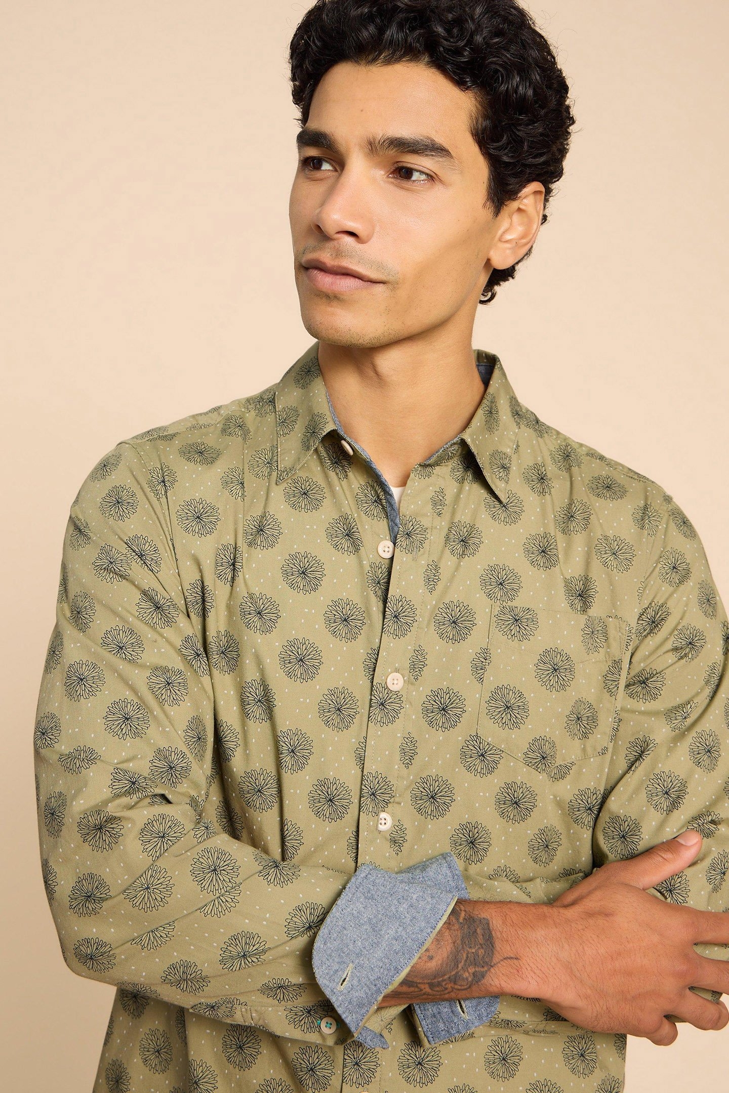 DAISY FLORAL PRINTED SHIRT GREEN PRINT 6