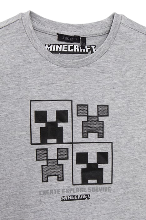 BOYS’ GREY T-SHIRT WITH MINECRAFT ICONS 3
