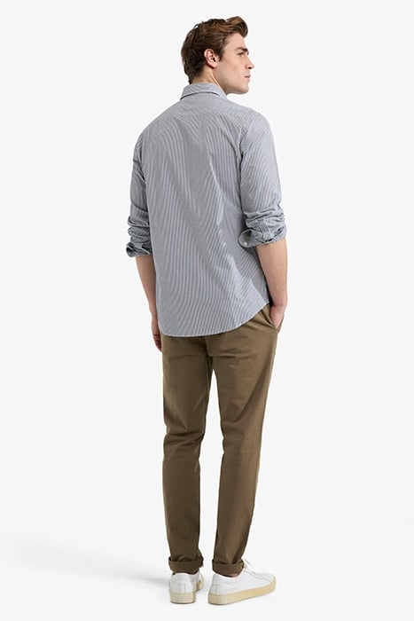 STRIPED POPLIN SHIRT NAVY 3