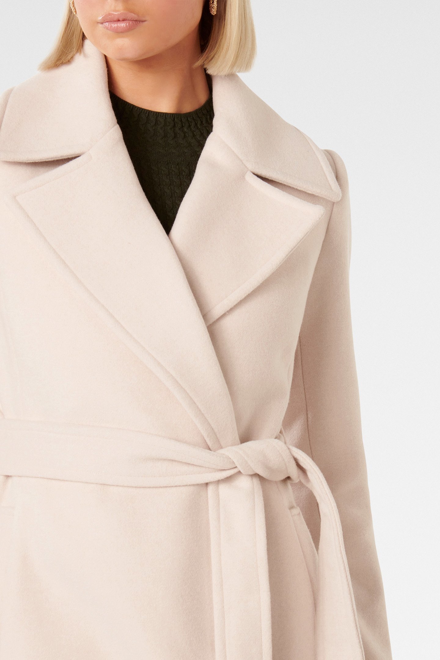 AMANDA BELTED WRAP COAT MINK 6
