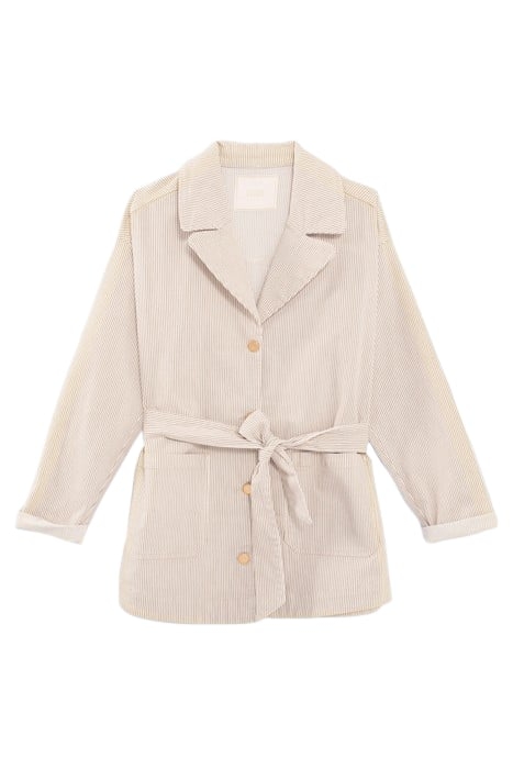 BEIGE FINE-STRIPED SAFARI JACKET 3