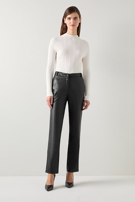 HARDY STRAIGHT LEATHER JEANS BLACK 4