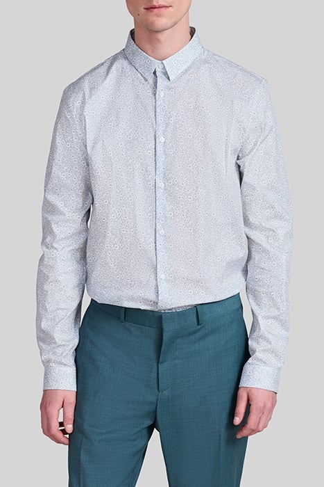 WHITE MINI-FLOWER LIBERTY FABRIC SLIM SHIRT 1