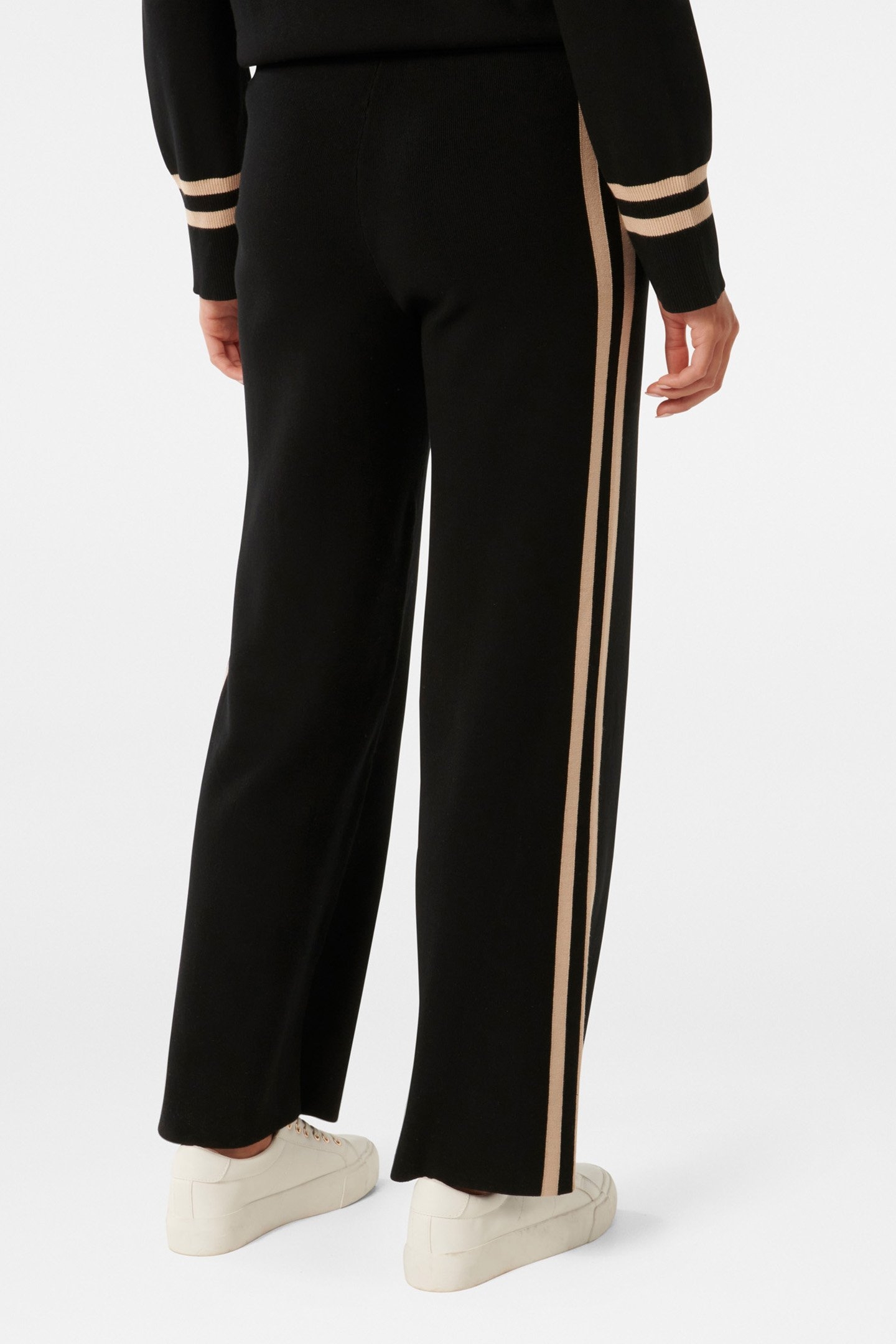 HATTIE CO-ORD KNITTED PANTS BLACK AND NEUTRAL 2