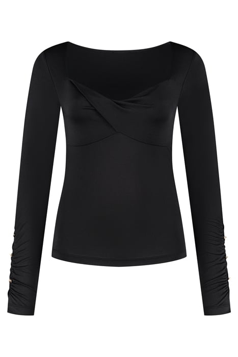TWIST SHOULDER TOP BLACK 1