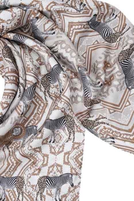 SILK SCARF ST. TROPEZ ZEBRA BROWN 3