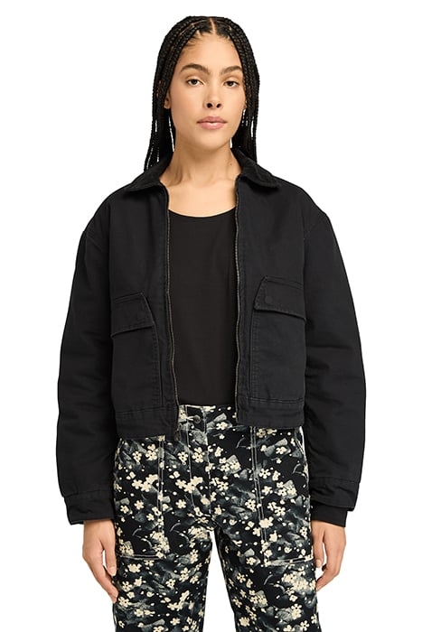 STRAFFORD QUILTED WASHED CANVAS JACKET BLACK 1