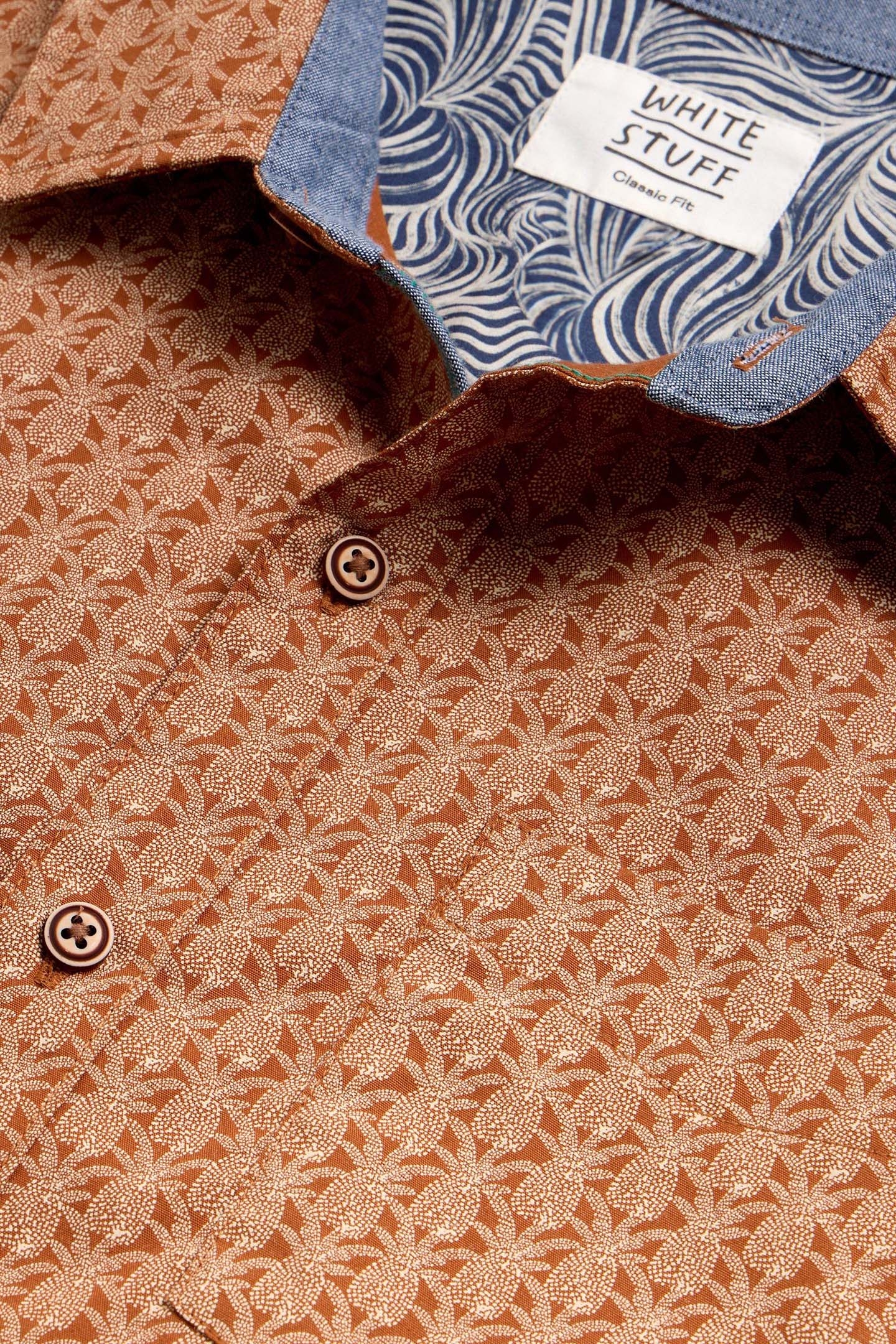 GEO PINEAPPLE PRINTED SS SHIRT ORANGE PRINT 7