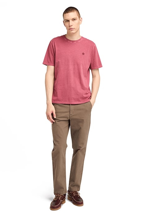 DUNSTAN RIVER GARMENT DYE SHORT SLEEVE TEE DARK RED 3