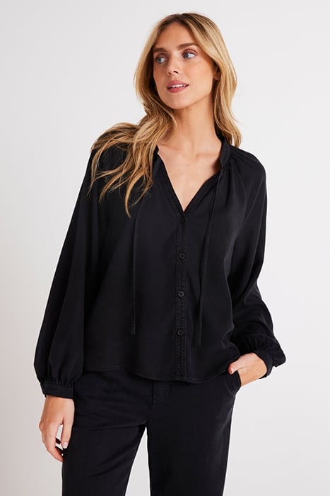 FULL SLEEVE RAGLAN BUTTON DOWN VINTAGE BLACK 1