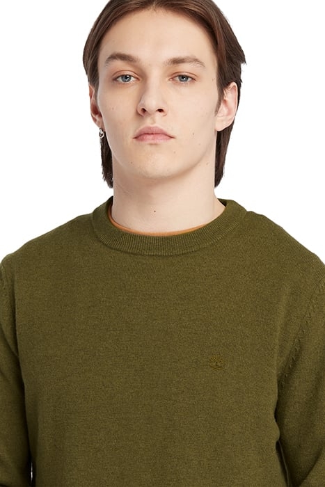 COHAS BROOK MERINO CREW SWEATER DARK OLIVE 6