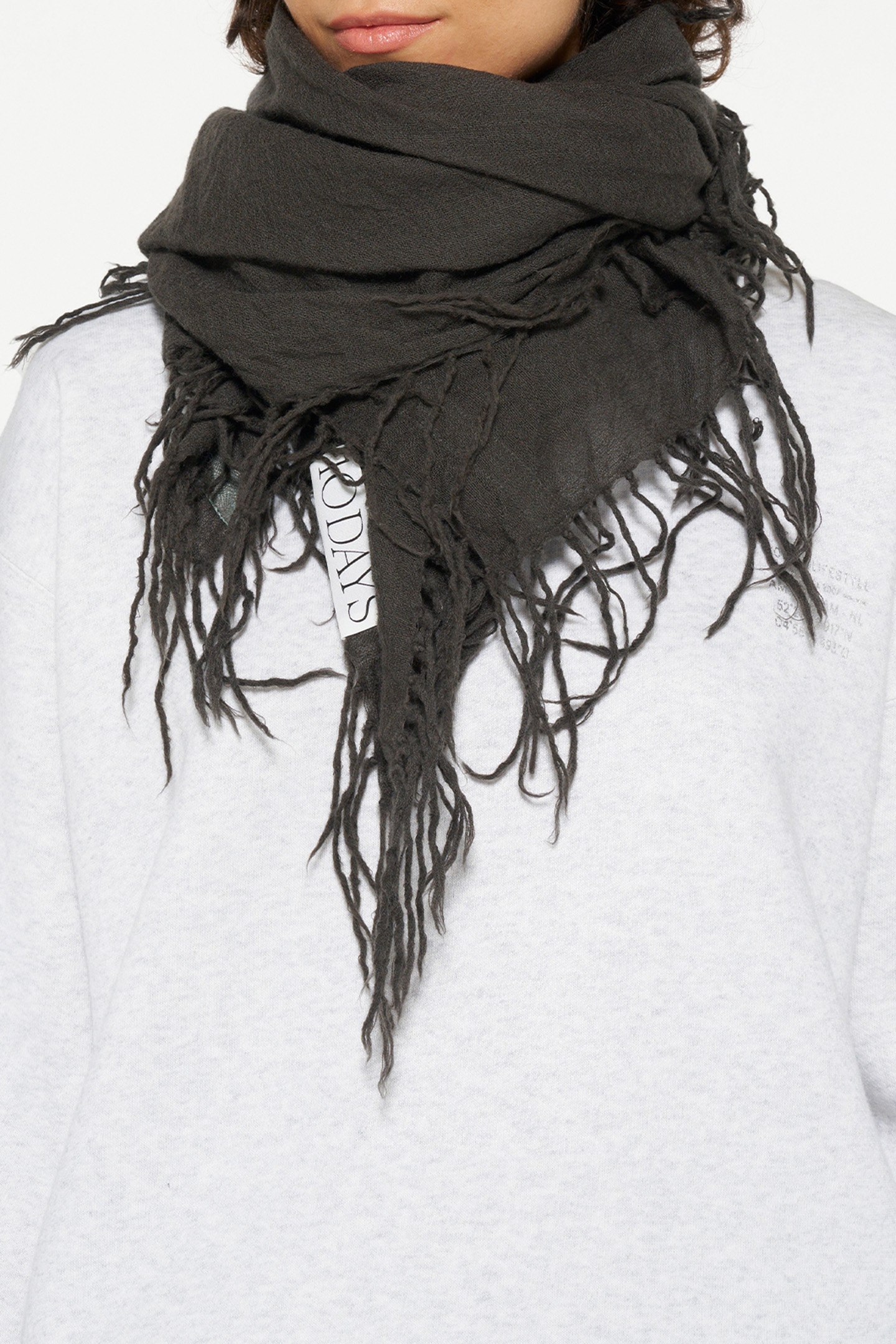 WOOL SCARF OIL GREY 2