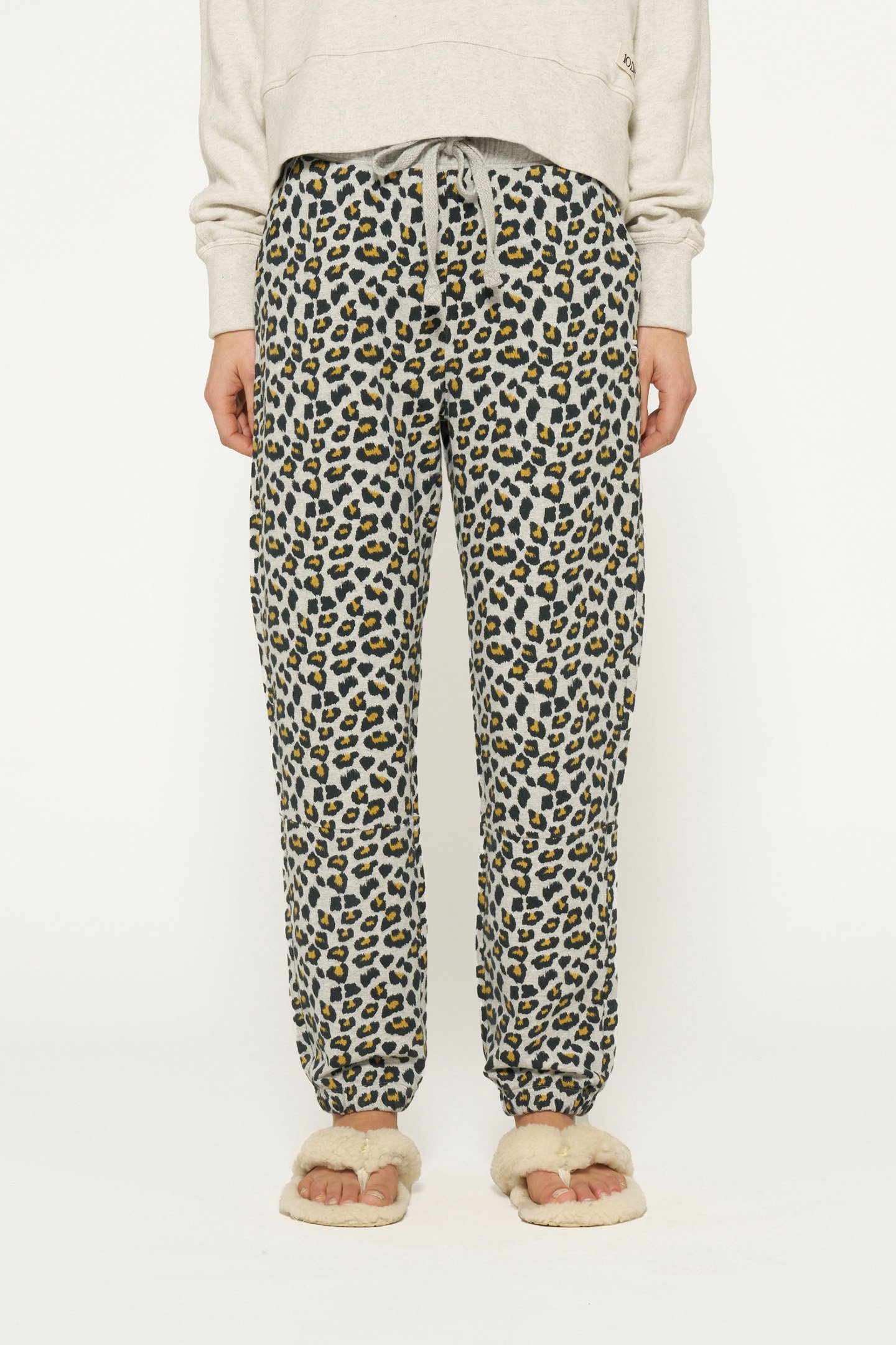 CROPPED JOGGER LEOPARD LIGHT GREY MELEE 1