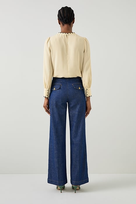 JEMIMA SCALLOP BLOUS CREAM/BLACK 3