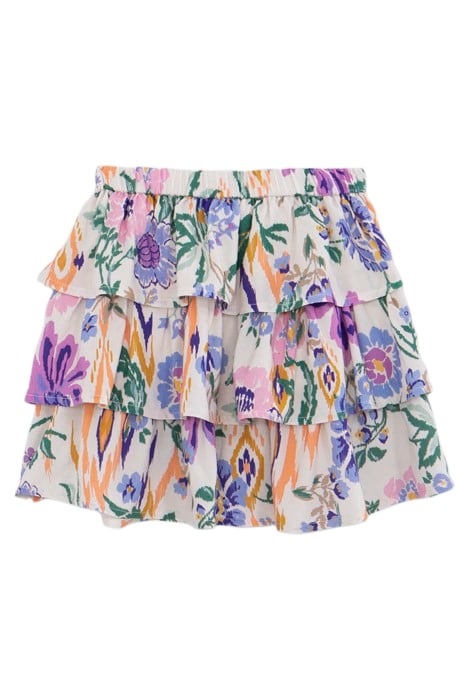 GIRLS’ WHITE LENZING™ ECOVERO™ SKIRT, SUMMER FLOWER PRINT 2