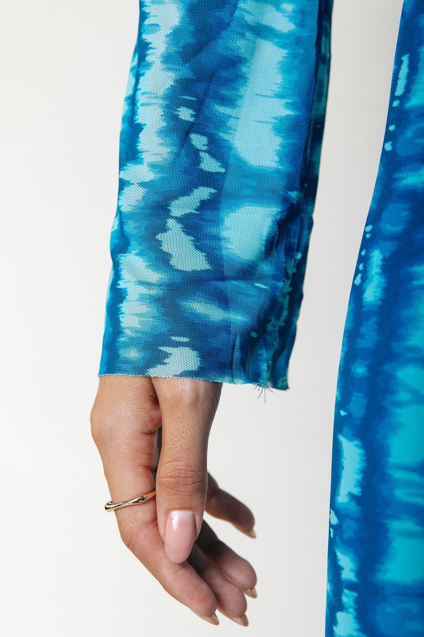 WINONA TIE DYE MESH WRAP TOP LIGHT TURQUOISE 6