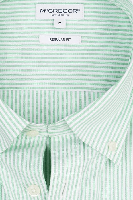 STRETCH OXFORD SHIRT SMALL STRIPE LIGHT GREEN 8