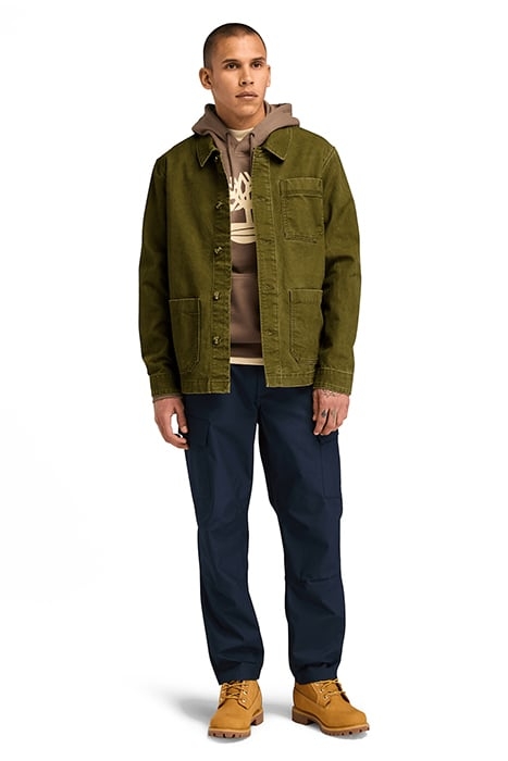 KEMPSHIRE WASHED CANVAS CHORE JACKET DARK OLIVE 3