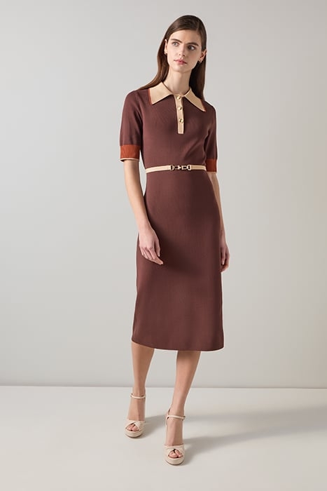 ROSEY CHAIN SHIRT DRESS BROWN 4
