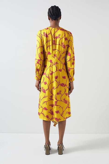 HENRIETTA FLOWER MIDI DRESS YELLOW 2
