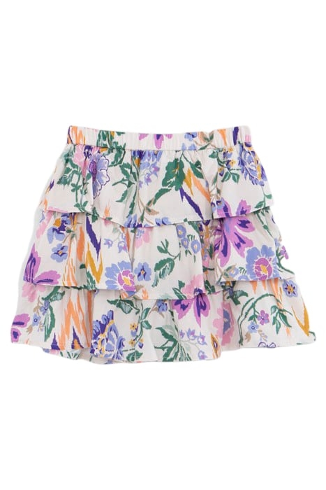 GIRLS’ WHITE LENZING™ ECOVERO™ SKIRT, SUMMER FLOWER PRINT 1