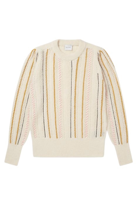 WOMENS KNITTED PULLOVER CREW NECK OFF WHITE 3