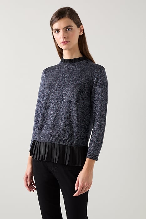 MARY PLEATED KNITTED SWEATER BLACK 1