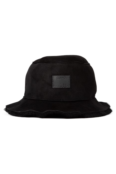 MEN HAT SHEARLING BUCKET BLACK 1