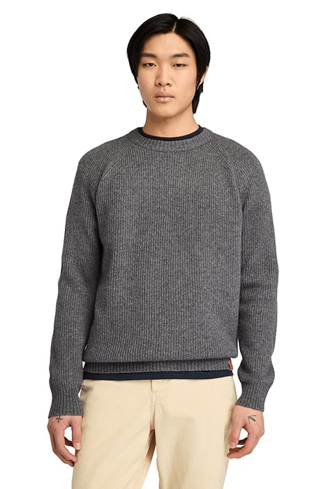 PHILLIPS BROOK RAGLAN SLEEVE CREW NECK SWEATER DARK GREY HEA 1