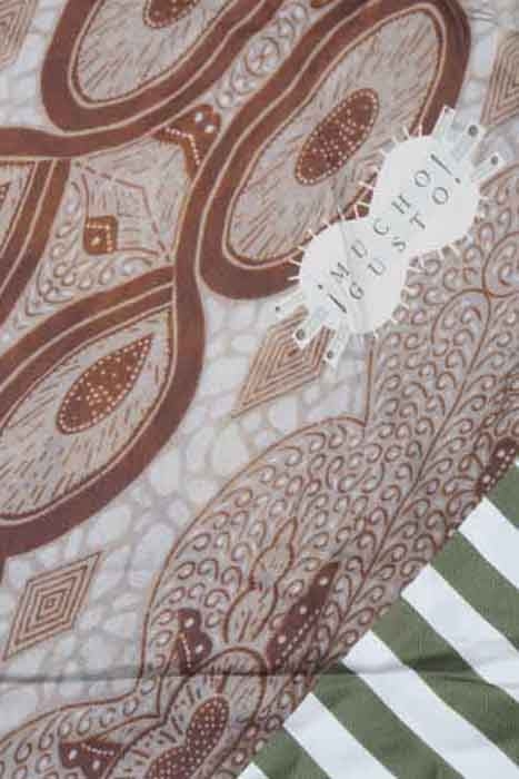 SILK SCARF ST. TROPEZ GREEN AFRICA GREEN, BROWN, TAUPE 3