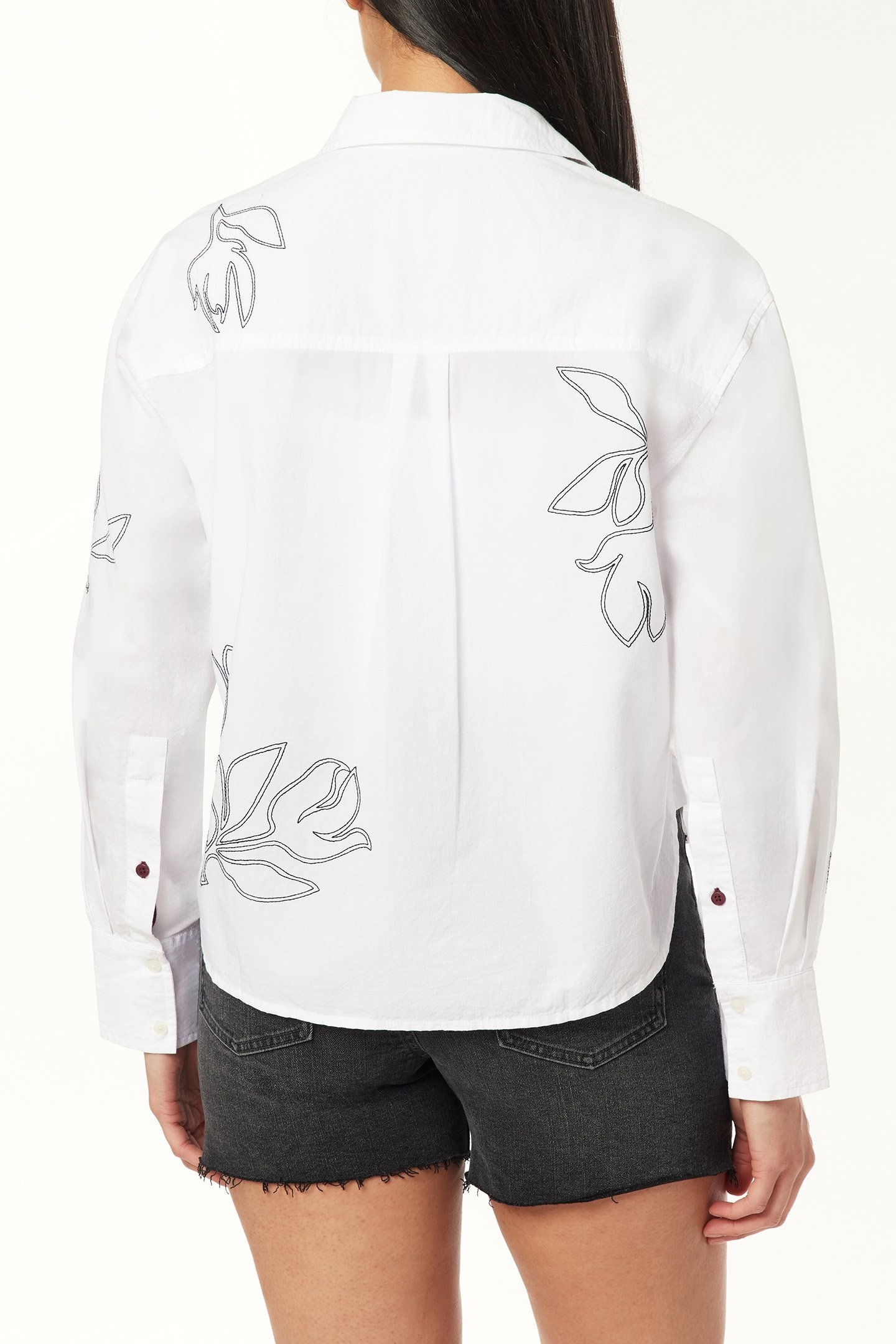 LONG SLEEVE WOVEN TOP BRILLIANT WHITE 2