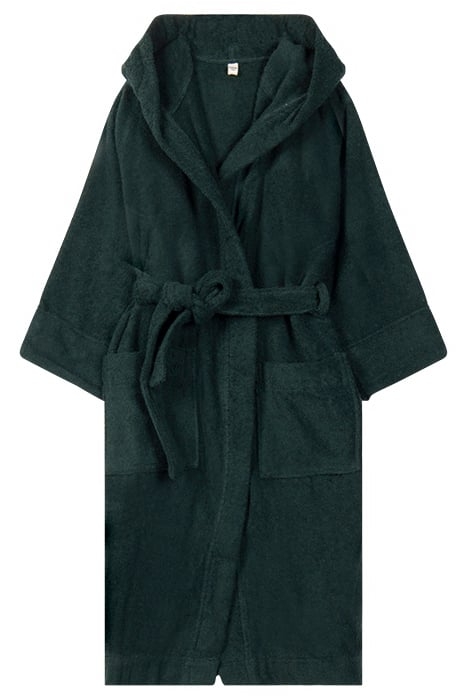 UNISEX HOODED BATHROBE FOREST GREEN 1