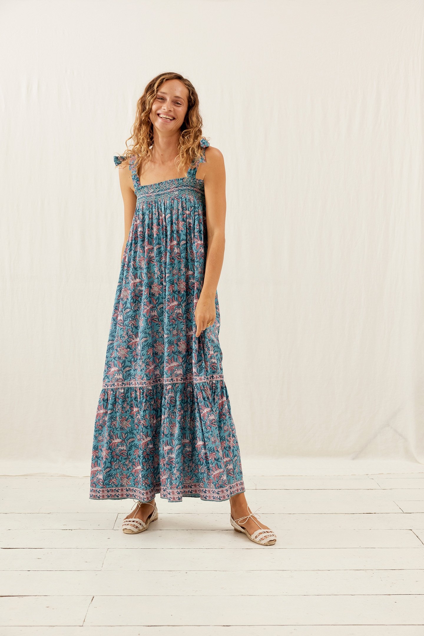 DRESS MARCELETTE TEAL GARDEN OF EDEN 1