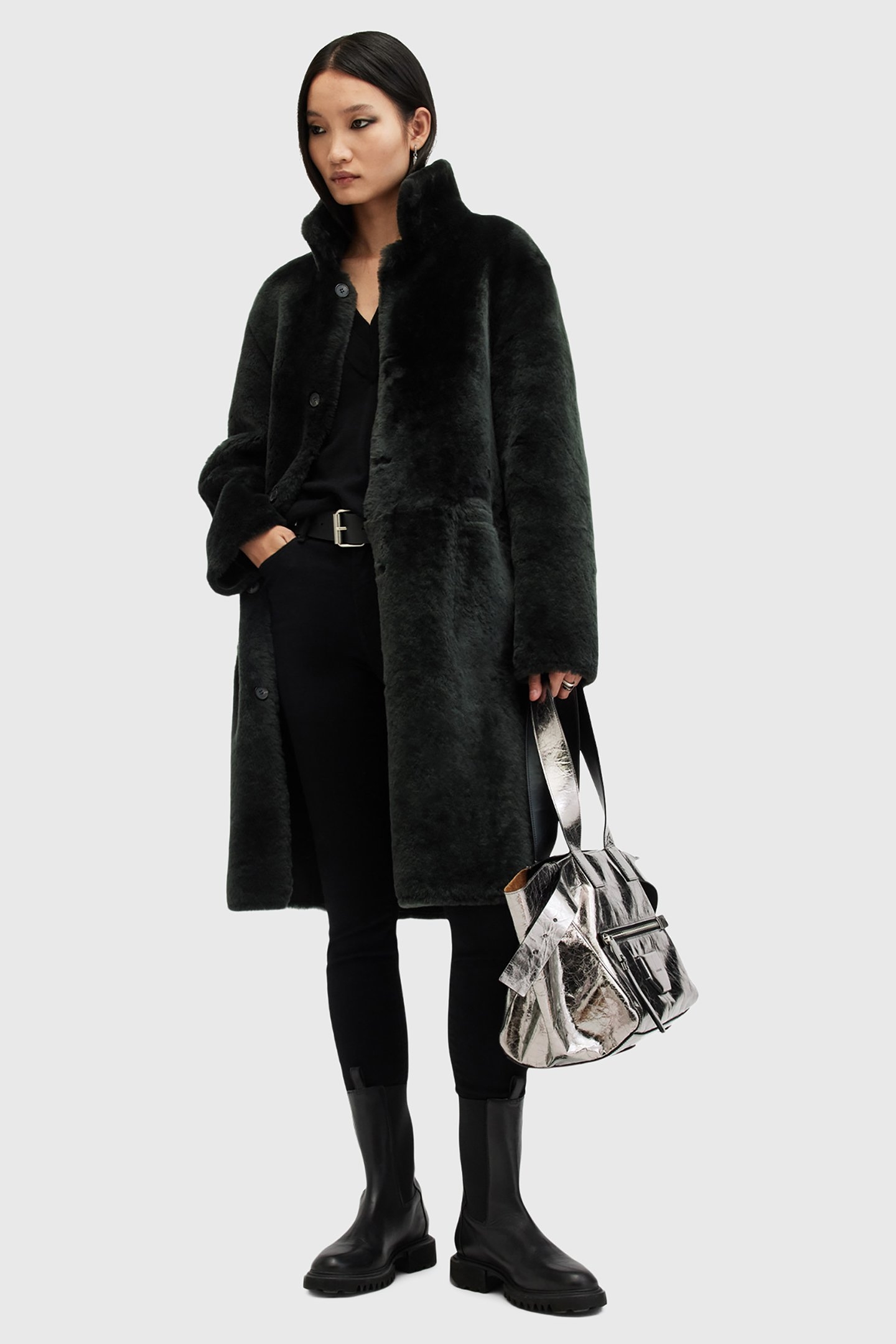SERRA SHEARLING COAT SYCAMORE GREEN 6