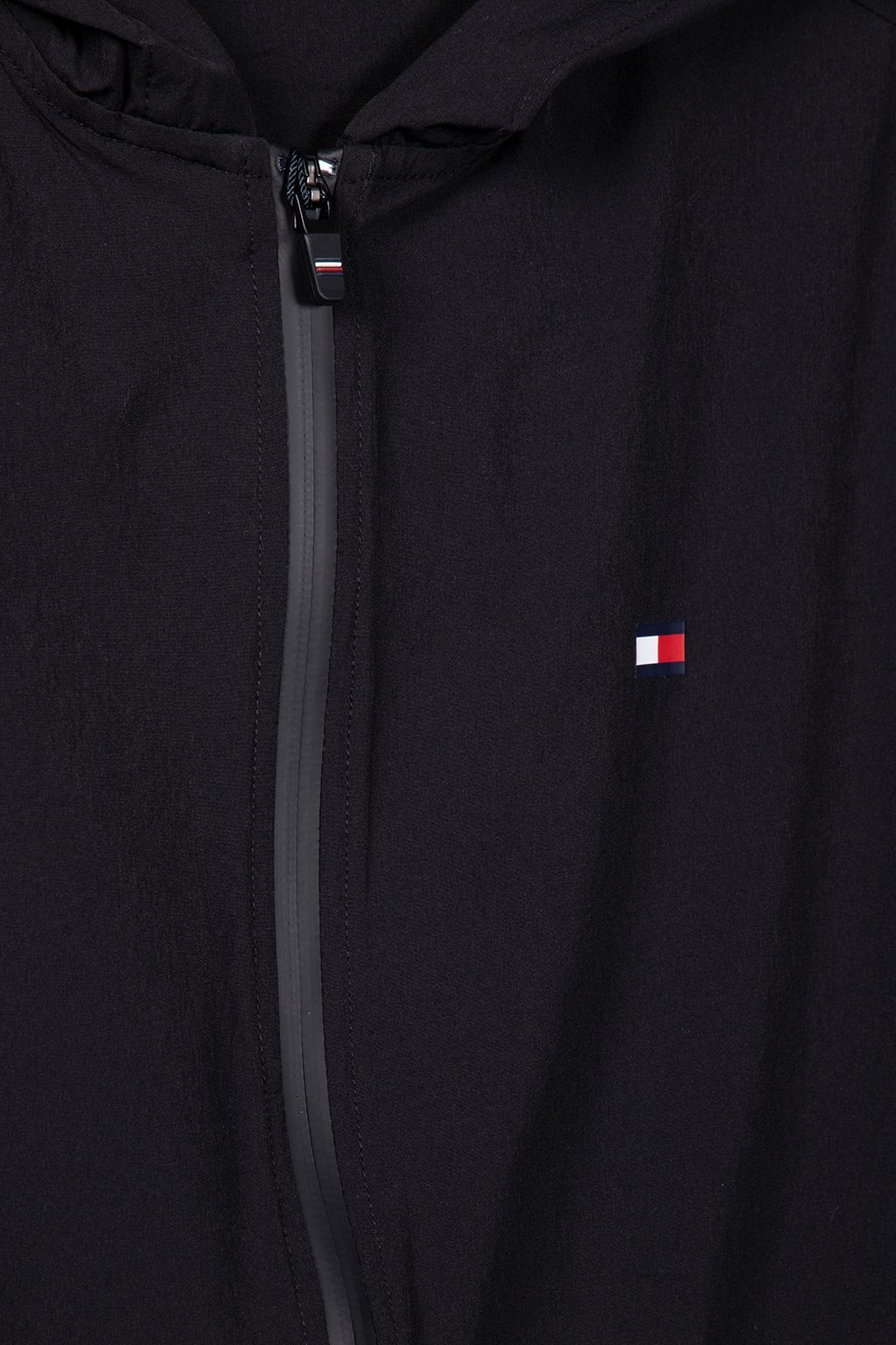 BADGE WOVEN FULL-ZIP HOODIE REGULAR FIT IN BLACK 4